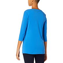 IMAN  Global Chic 3/4-Sleeve Keyhole Tunic