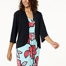 IMAN Global Chic 3/4-Sleeve Open Front Knit Cardigan