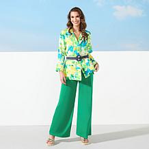 IMAN Global Chic All Day Elegance Wide-Leg Ponte Pant