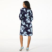IMAN Global Chic Belted Knit Dolman Dress