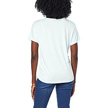 IMAN Global Chic Easy Knit Short-Sleeve V-Neck Top