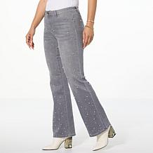 IMAN Global Chic Embellished Denim Bootcut Jean