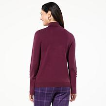 IMAN Global Chic Flounce Cuff Turtleneck Sweater