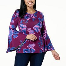 IMAN Global Chic Flounce Sleeve Top 