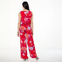 IMAN Global Chic Knit Blouson Sleeveless Wide-Leg Jumpsuit