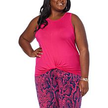 IMAN Global Chic Knot-Front V-Neck Tank