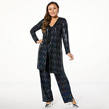 IMAN Global Chic Open Front Sequin Duster Cardigan