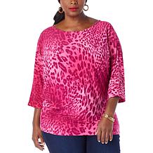 IMAN  Global Chic Printed Dolman-Sleeve Top