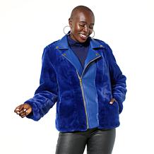 IMAN Global Chic Reversible Faux Fur to Faux Leather Jacket