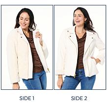 IMAN Global Chic Reversible Faux Fur to Faux Leather Jacket