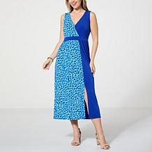 IMAN Global Chic Runway Jersey Sleeveless Surplice Dress 
