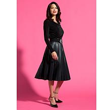 IMAN Global Chic Shimmer Knit Drape Front Top