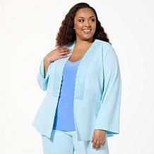 Iman Knit Lace Trim Topper with Belt
