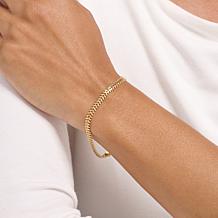 Imperial Silver 2-Row Sterling Silver Diamond-Cut Wheat Chain Bracelet