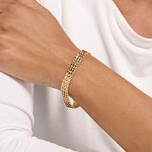 Imperial Silver 6-Row Sterling Silver Diamond-Cut Wheat Chain Bracelet