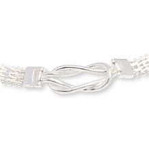 Imperial Silver Diamond-Cut Wheat Chain Knot Necklace