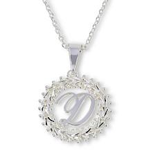 Imperial Silver Diamond-Cut Wheat Link Initial Pendant with 18" Cha...