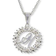 Imperial Silver Diamond-Cut Wheat Link Initial Pendant with 18" Cha...