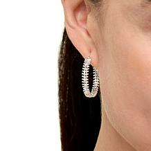 Imperial Silver Sterling Silver Diamond-Cut 2-Row Wheat Hoop Earrings
