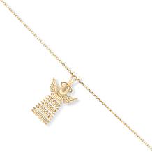 Imperial Silver Ultra Lame' Diamond-Cut Angel Pendant with Chain