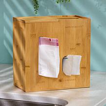 Improvements Bamboo Large Bag Holder and Dispenser