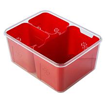 Improvements Divided Fridge Organizer with Lid and Handle