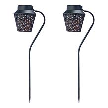 Improvements Solar Metal Lantern Stakes - Set of 2