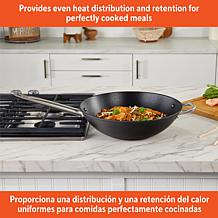 IMUSA 14" Light Cast Iron Wok with Stainless Steel Handle - Black