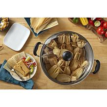 IMUSA 20-Quart Tamale and Seafood Steamer with Glass Lid - Silver
