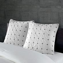 INK+IVY Jane Cotton Embroidered Euro Sham - White - 26" x 26"
