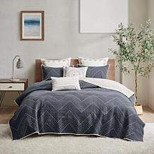 INK+IVY Pomona Cotton 3pc Coverlet Mini Set - Navy - King/Cal King