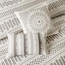 INK+IVY Rhea Cotton Jacquard Comforter Set Ivory/Charcoal - Full/Queen