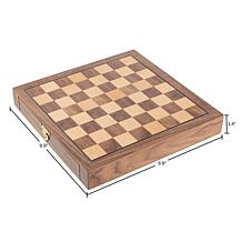 Inlaid Walnut-Style Wood Chess Set