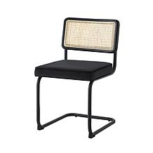 Inspired Home Marquis Dining Chair with Velvet Padded Seat, Black