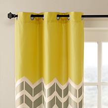 Intelligent Design Alex Chevron Grommet Curtain Pair-Yellow-42"x84"
