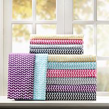 Intelligent Design  Chevron Printed Microfiber Sheet Set - Aqua/Twin