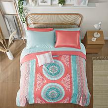 Intelligent Design Loretta Coral Twin Comforter and Sheet Set
