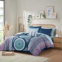 Intelligent Design Loretta Navy Queen Comforter and Sheet Set