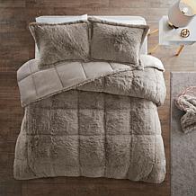 Intelligent Design Malea Faux Fur Comforter Set Grey - Full/Queen