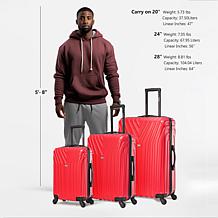 InUSA Vasty 3-Piece Lightweight Hardside Spinner Luggage Set