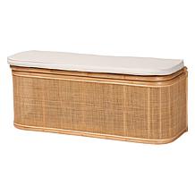 Ishana Natural Rattan Storage Bench with Cushion 47.2" W