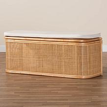 Ishana Natural Rattan Storage Bench with Cushion 47.2" W