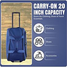 IZOD Carol 20" Rolling Duffel Bag with Wheels & Telescopic Handle