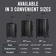 Izod Isla 3-Piece Hard Shell Spinner Luggage Set