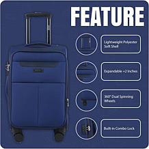 IZOD Liam 3pc  Expandable Softside Luggage Set with Spinners & Lock