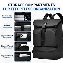 IZOD Milan Modern Roll-Top Travel Carry-On Backpack