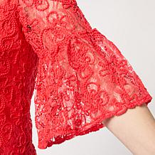 Jaclyn Smith 3/4-Sleeve Embroidered Lace Jacket