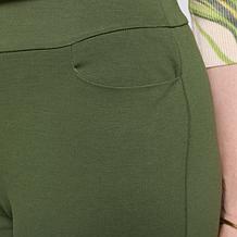 Jaclyn Smith Ankle Pull On Ponte Pant with Side Slits