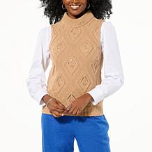 Jaclyn Smith Chunky Pointelle Sweater Tank