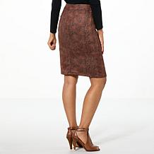 Jaclyn Smith Faux Suede Seamed Pencil Skirt